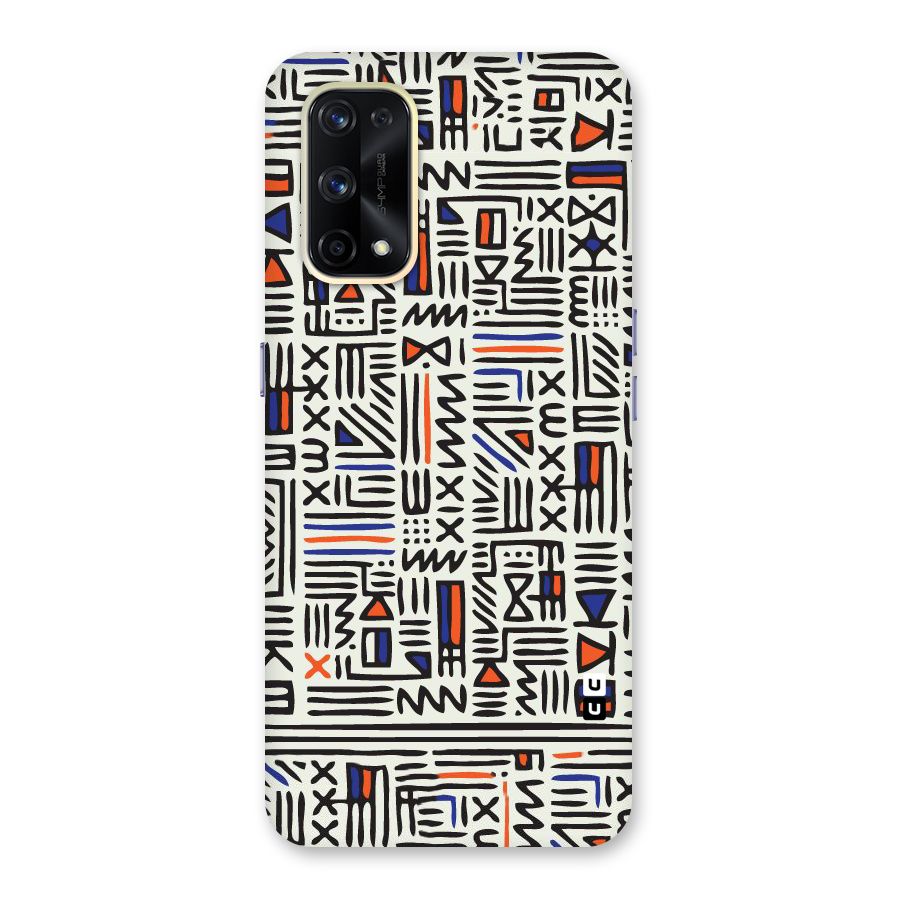 Orange Blue Number Glass Back Case for Realme X7 Pro