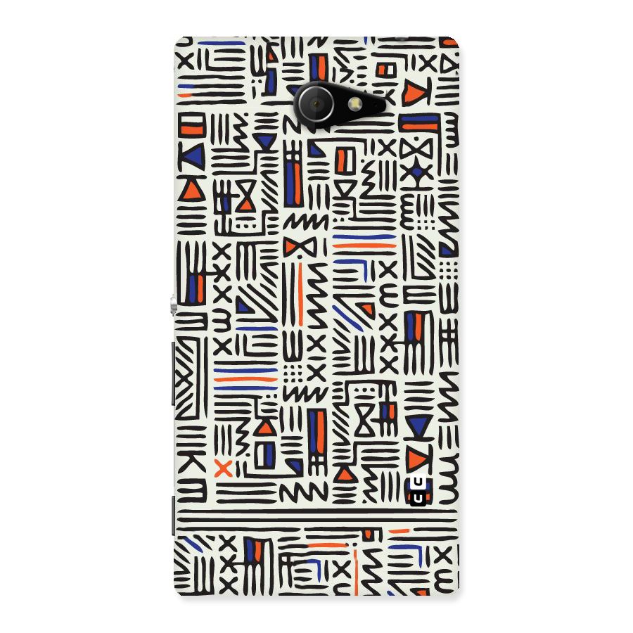 Orange Blue Number Back Case for Sony Xperia M2