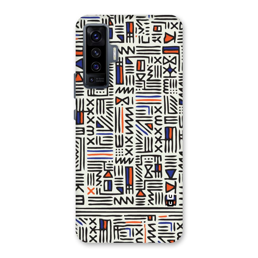 Orange Blue Number Back Case for Vivo X50