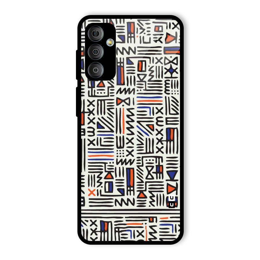 Orange Blue Number Glass Back Case for Galaxy F23