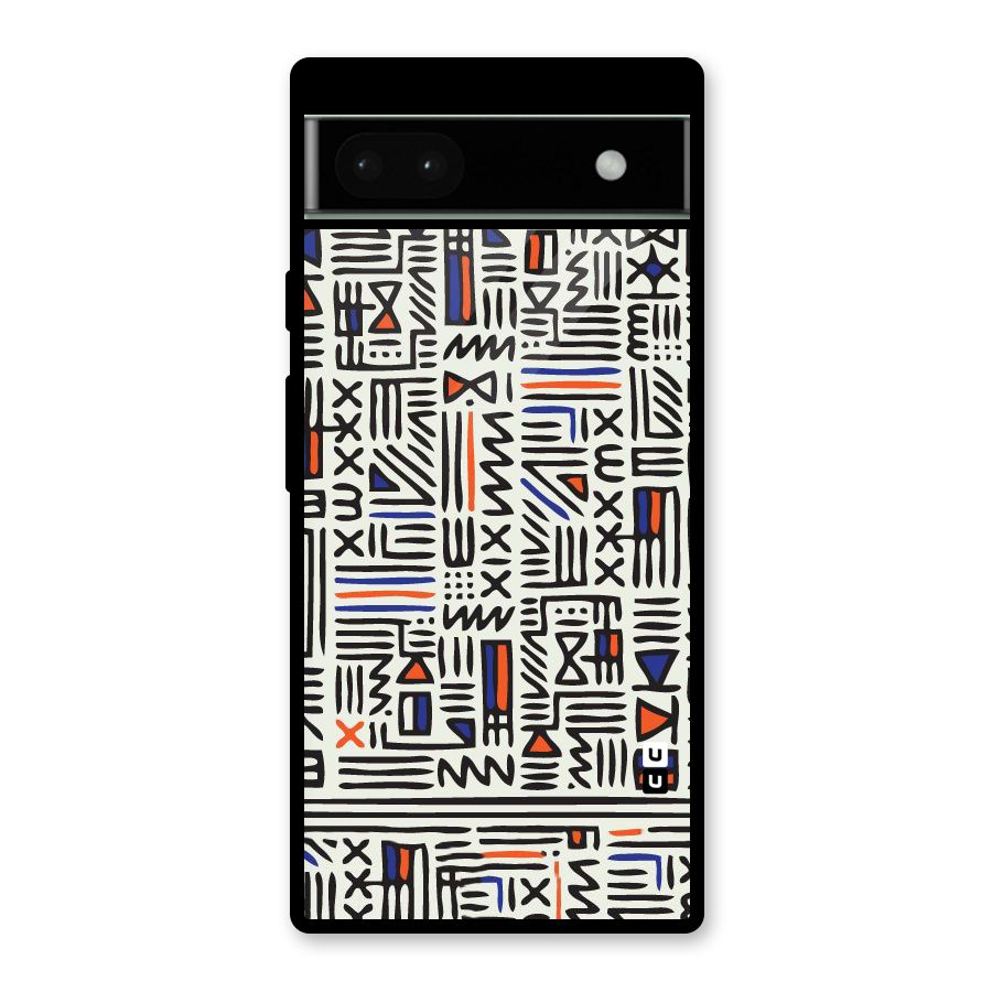 Orange Blue Number Glass Back Case for Google Pixel 6a