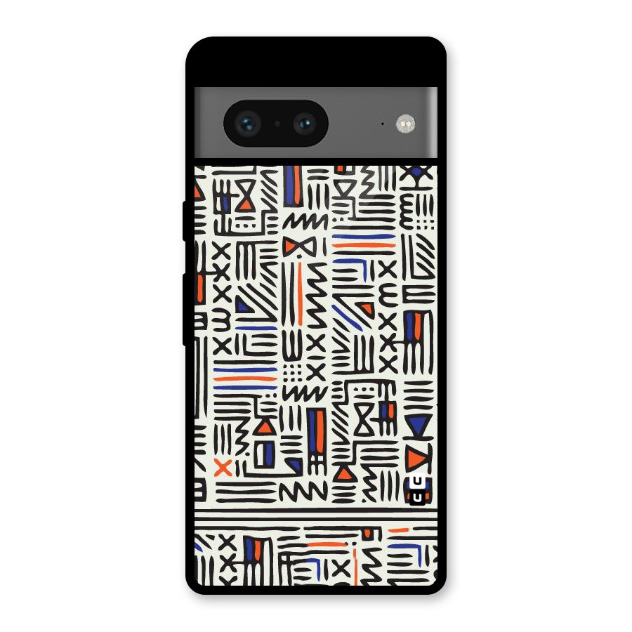 Orange Blue Number Glass Back Case for Google Pixel 7