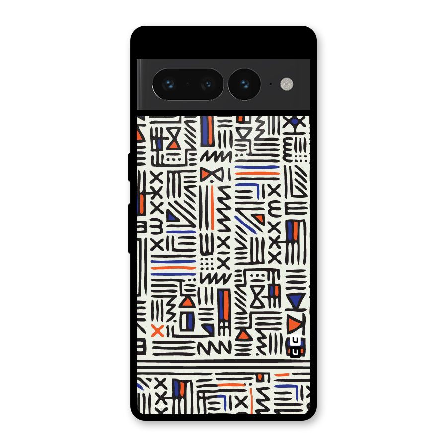 Orange Blue Number Glass Back Case for Google Pixel 7 Pro