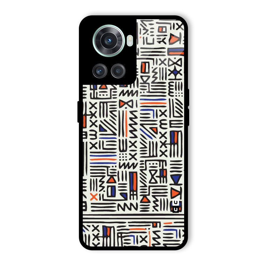 Orange Blue Number Glass Back Case for OnePlus 10R