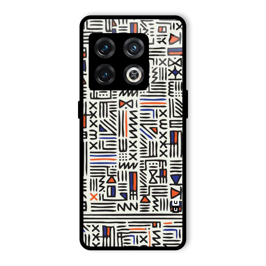 Orange Blue Number Glass Back Case for OnePlus 10 Pro 5G