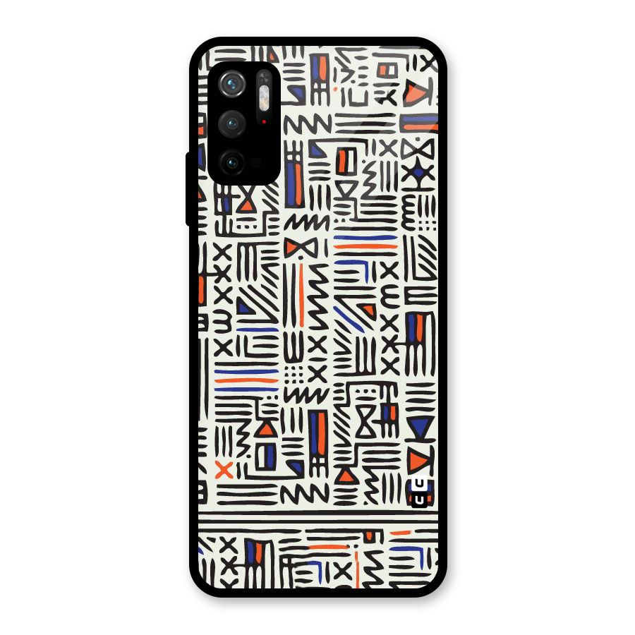 Orange Blue Number Glass Back Case for Poco M3 Pro 5G