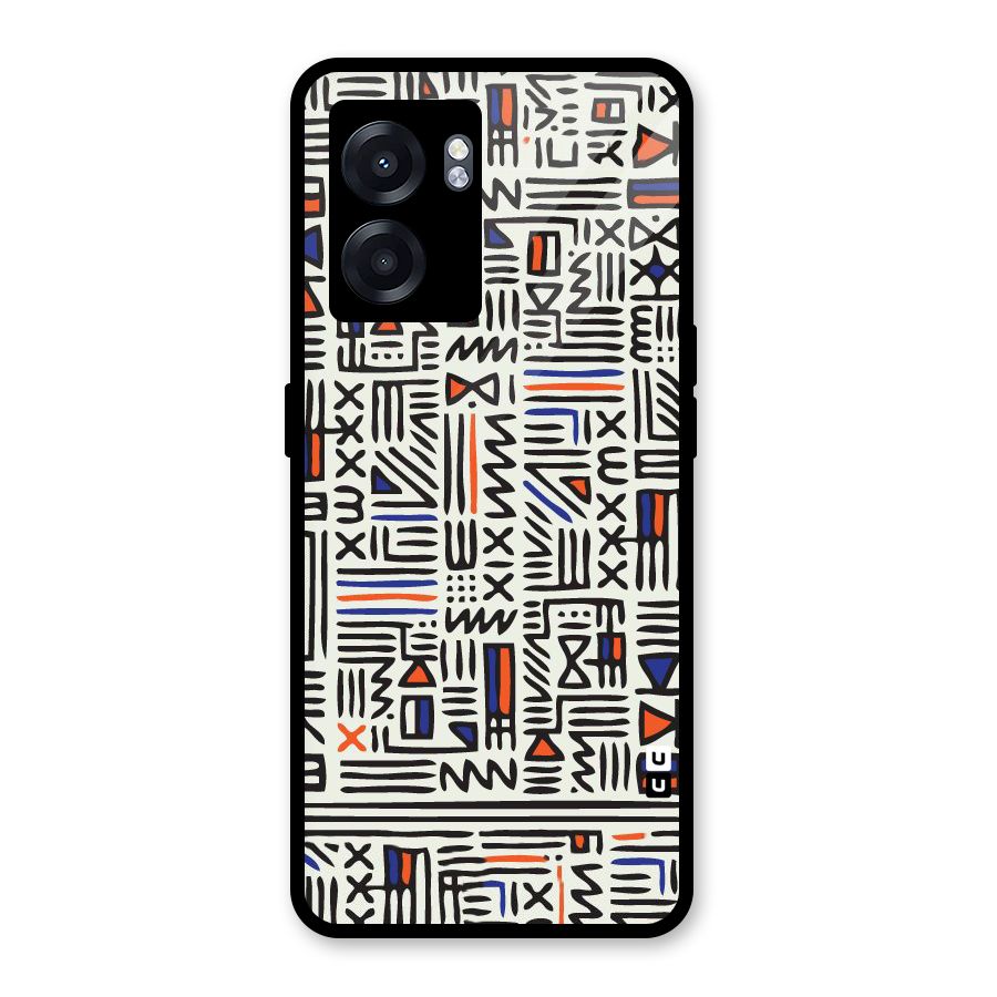 Orange Blue Number Glass Back Case for Realme Narzo 50 5G