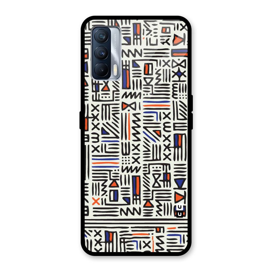 Orange Blue Number Glass Back Case for Realme X7