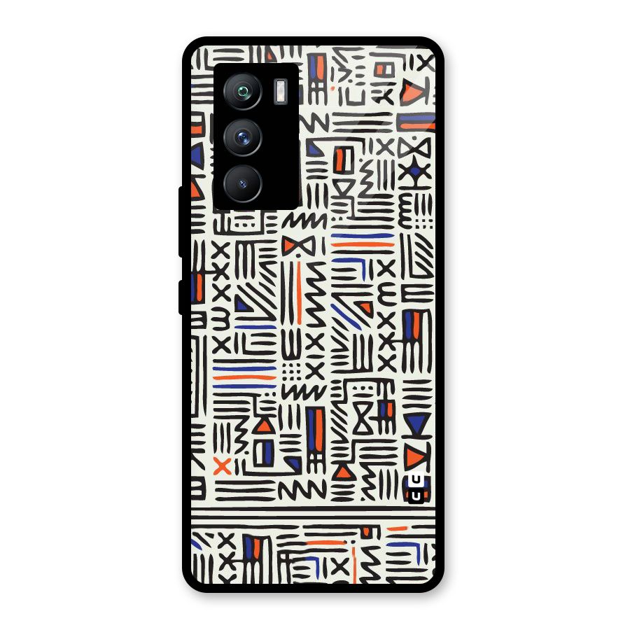 Orange Blue Number Glass Back Case for Vivo iQOO 9 SE