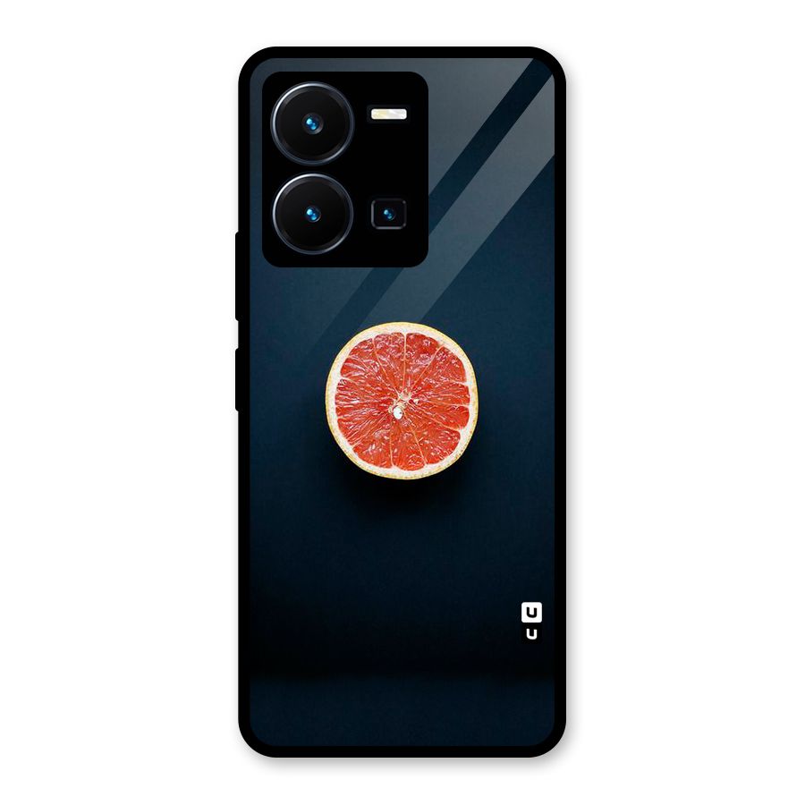 Orange Design Glass Back Case for Vivo Y35