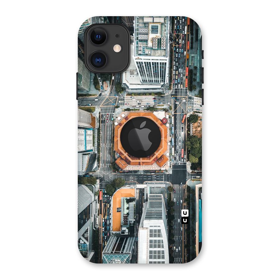 Orange Dome Back Case for iPhone 11 Logo Cut
