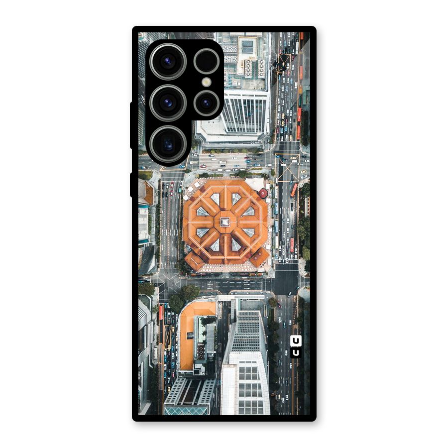 Orange Dome Glass Back Case for Galaxy S23 Ultra
