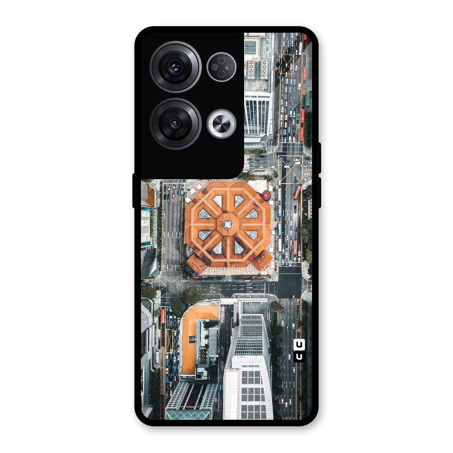 Orange Dome Glass Back Case for Oppo Reno8 Pro 5G