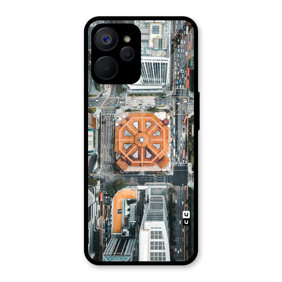 Orange Dome Glass Back Case for Realme 9i 5G