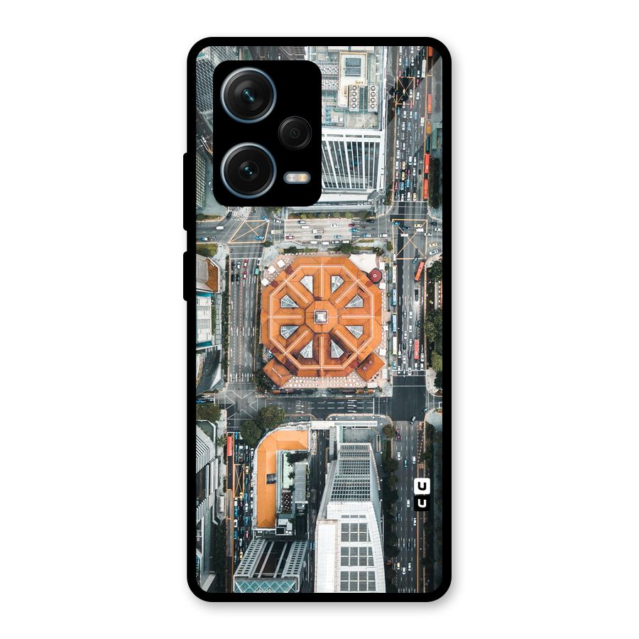 Orange Dome Glass Back Case for Redmi Note 12 Pro Plus 5G