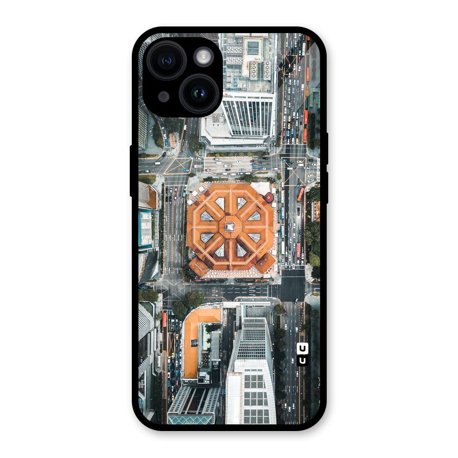 Orange Dome Glass Back Case for iPhone 14