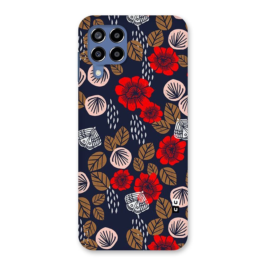 Orange Flora Back Case for Galaxy M53 5G
