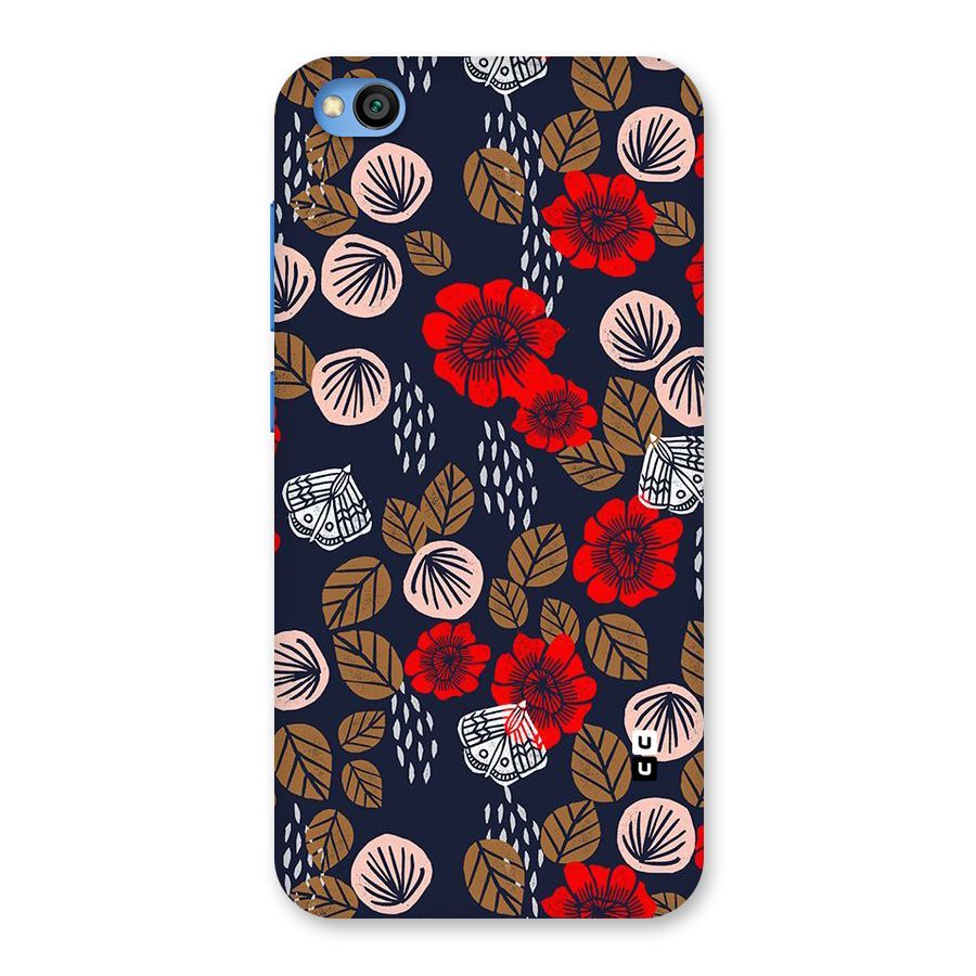 Orange Flora Back Case for Redmi Go