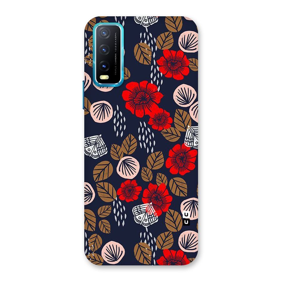 Orange Flora Back Case for Vivo Y20G