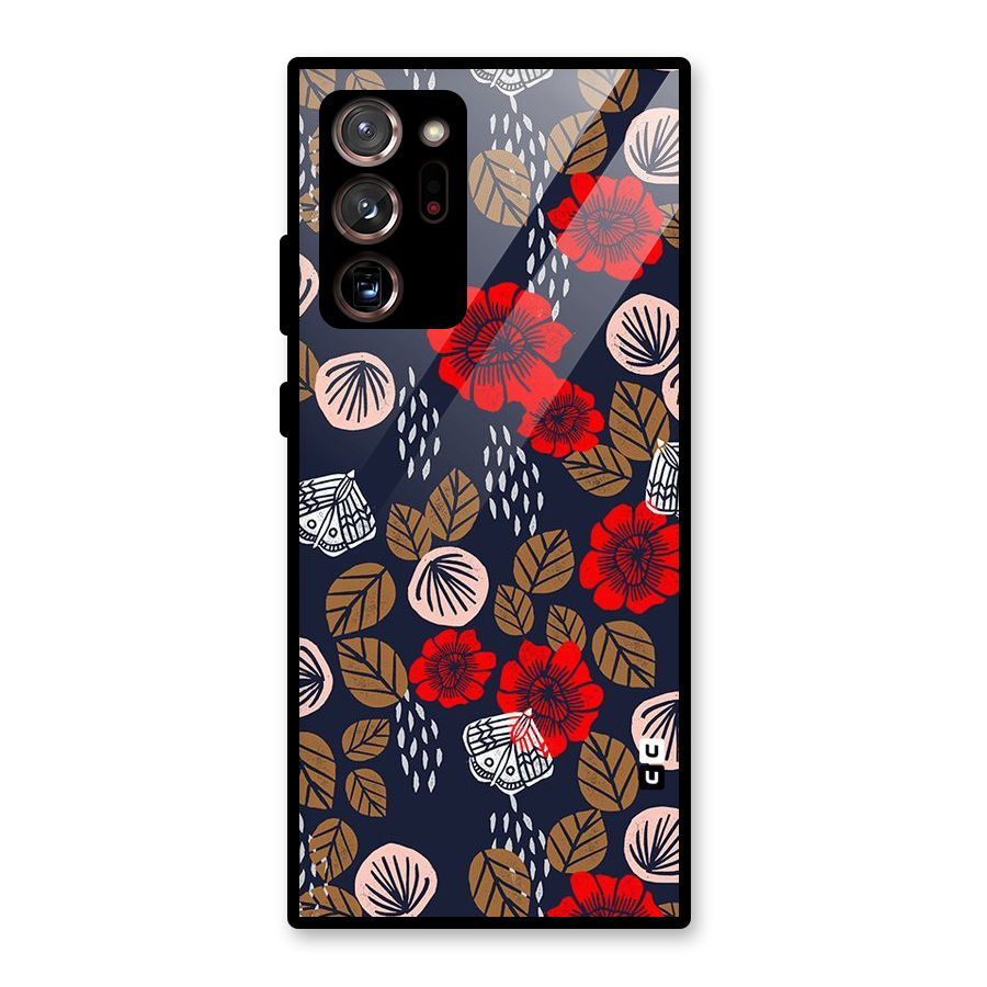Orange Flora Glass Back Case for Galaxy Note 20 Ultra 5G