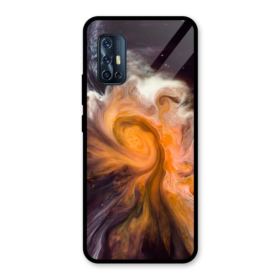 Orange Fusion Glass Back Case for Vivo V17