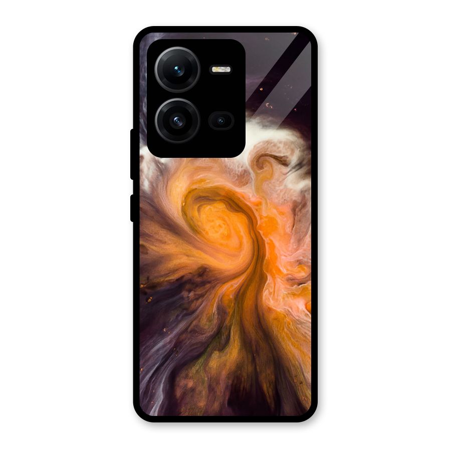 Orange Fusion Glass Back Case for Vivo V25