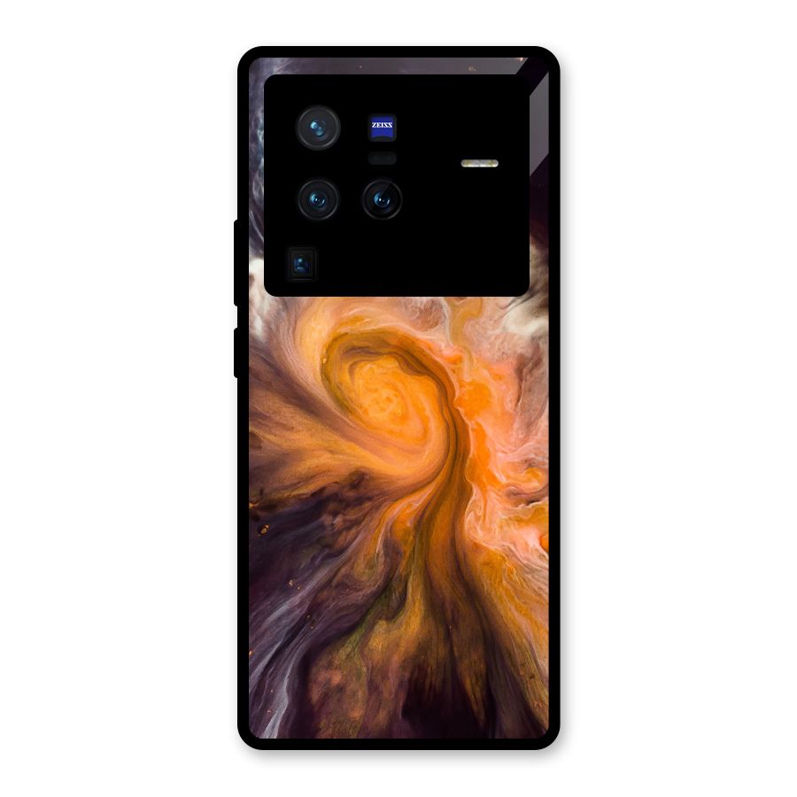 Orange Fusion Glass Back Case for Vivo X80 Pro