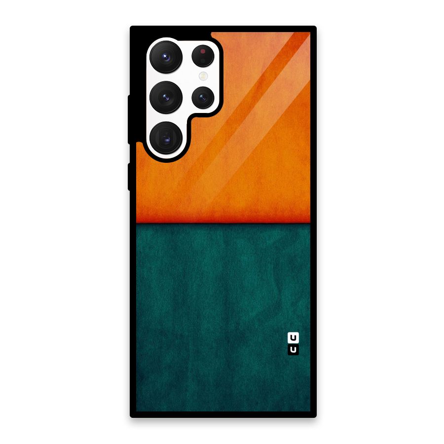 Orange Green Shade Glass Back Case for Galaxy S22 Ultra 5G