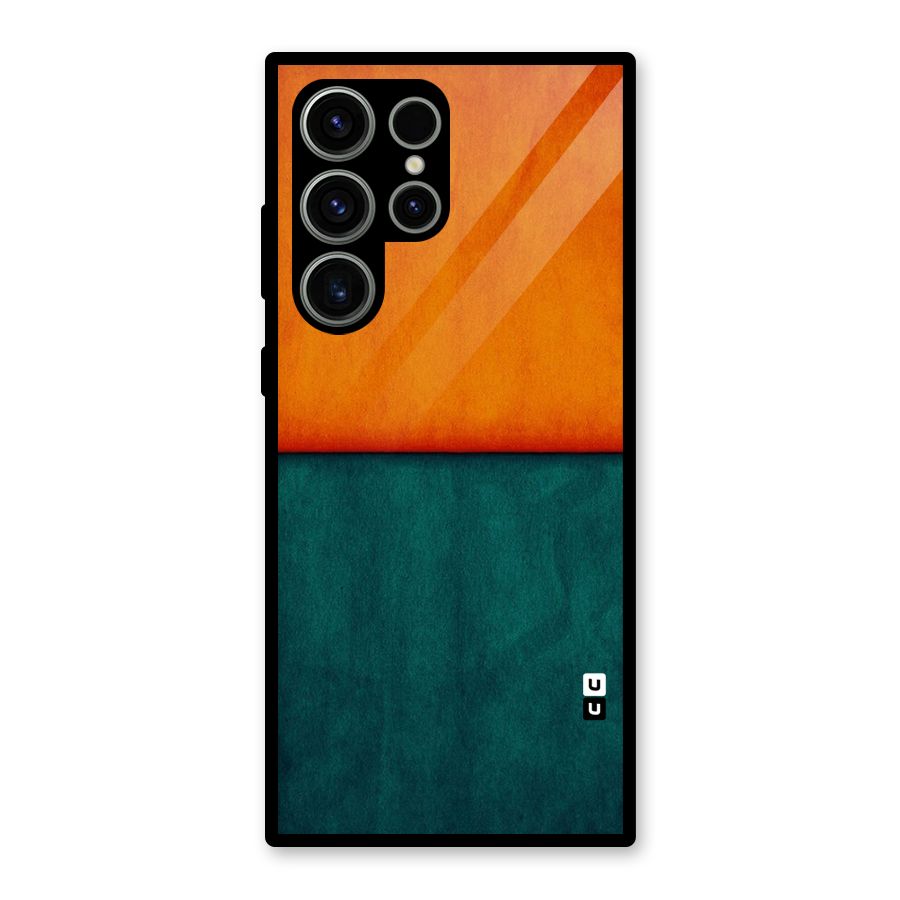 Orange Green Shade Glass Back Case for Galaxy S23 Ultra