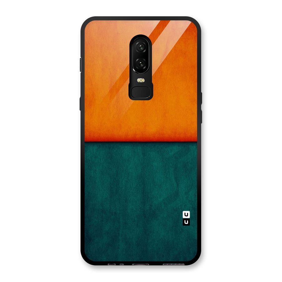 Orange Green Shade Glass Back Case for OnePlus 6