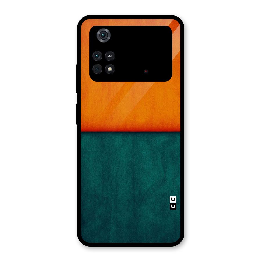 Orange Green Shade Glass Back Case for Poco M4 Pro 4G
