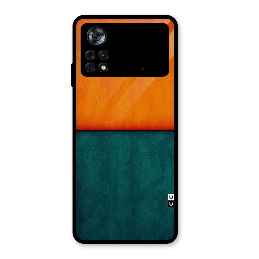 Orange Green Shade Glass Back Case for Poco X4 Pro 5G