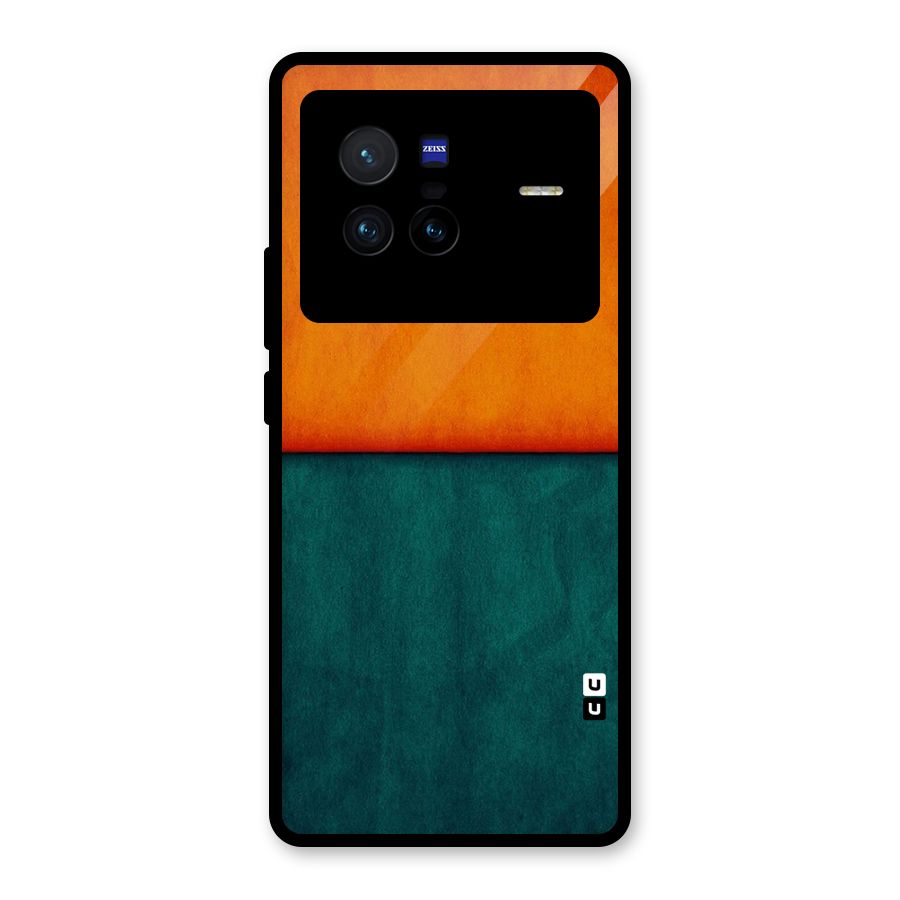 Orange Green Shade Glass Back Case for Vivo X80