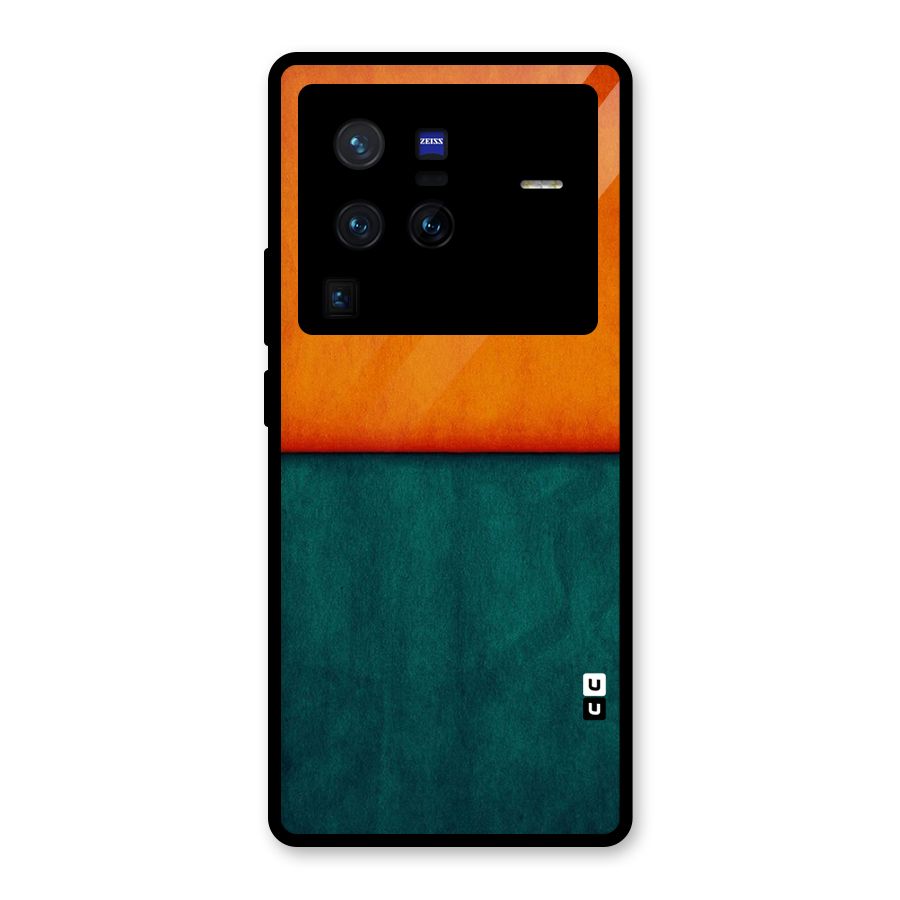 Orange Green Shade Glass Back Case for Vivo X80 Pro
