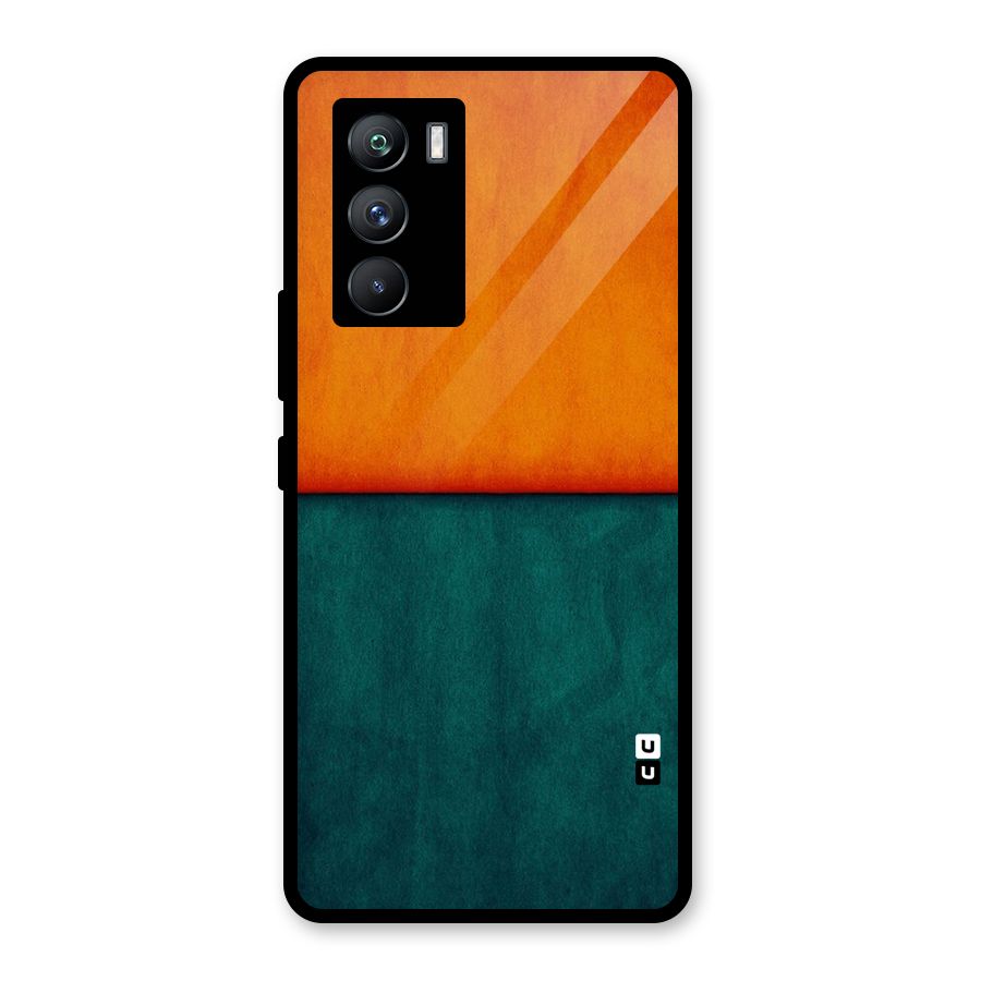 Orange Green Shade Glass Back Case for Vivo iQOO 9 SE
