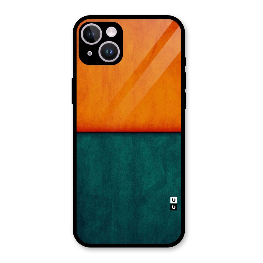 Orange Green Shade Glass Back Case for iPhone 14 Plus