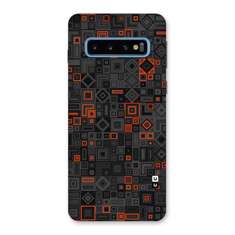 Orange Shapes Abstract Back Case for Galaxy S10