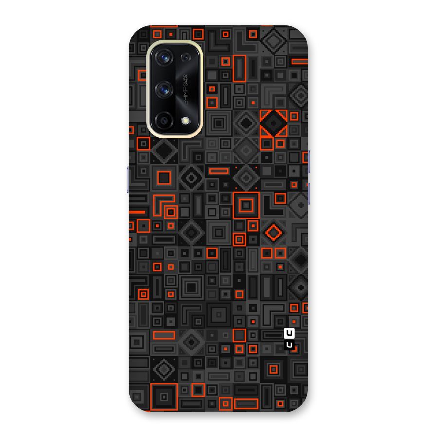 Orange Shapes Abstract Glass Back Case for Realme X7 Pro