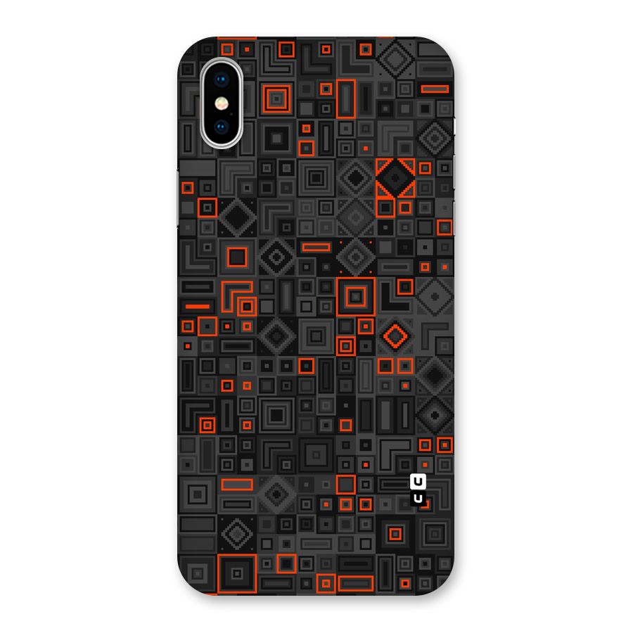 Orange Shapes Abstract Back Case for iPhone X