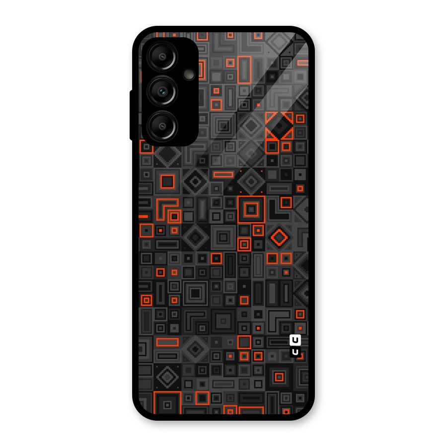Orange Shapes Abstract Glass Back Case for Galaxy A14 5G