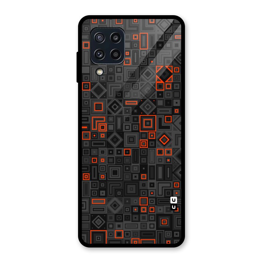 Orange Shapes Abstract Glass Back Case for Galaxy M32