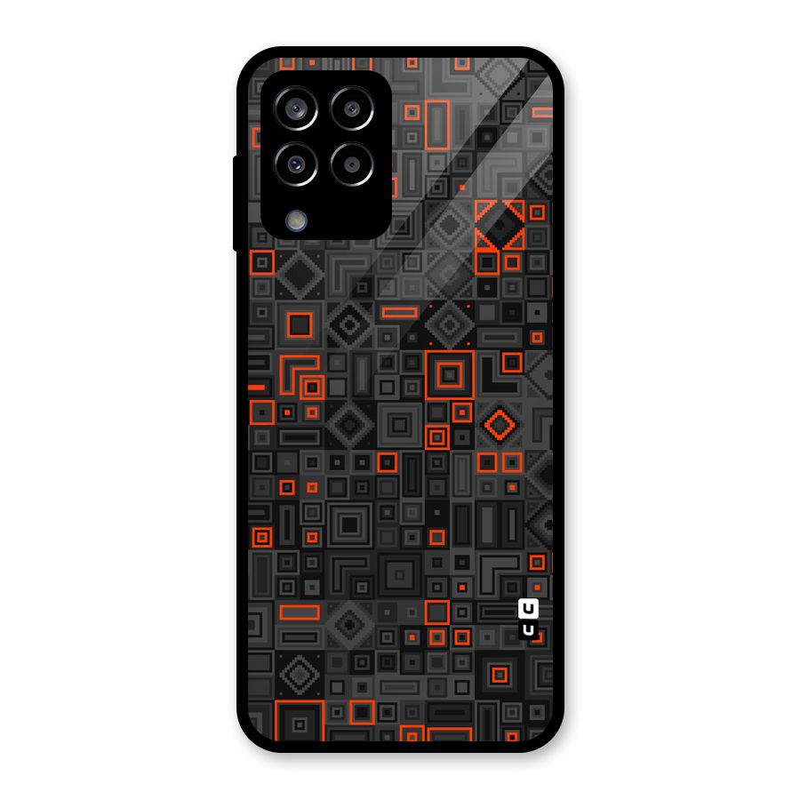 Orange Shapes Abstract Glass Back Case for Galaxy M33