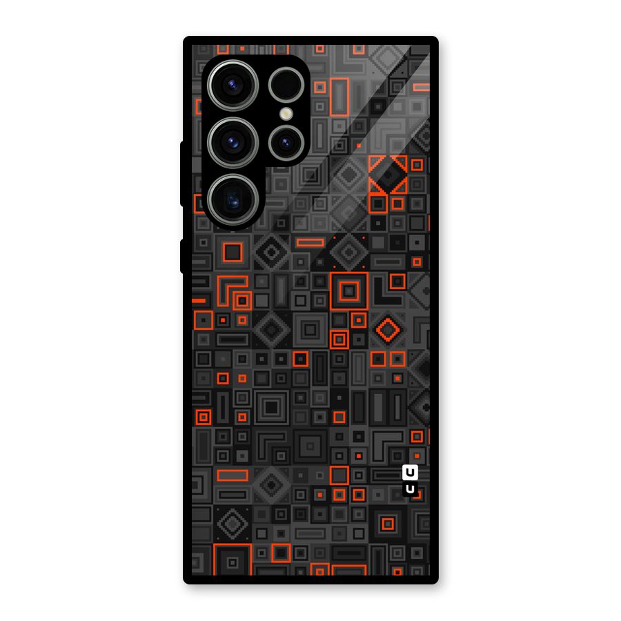 Orange Shapes Abstract Glass Back Case for Galaxy S23 Ultra