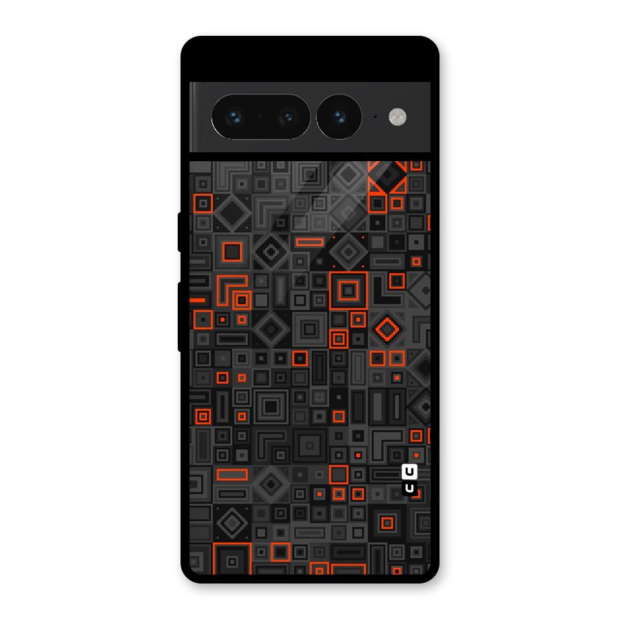 Orange Shapes Abstract Glass Back Case for Google Pixel 7 Pro