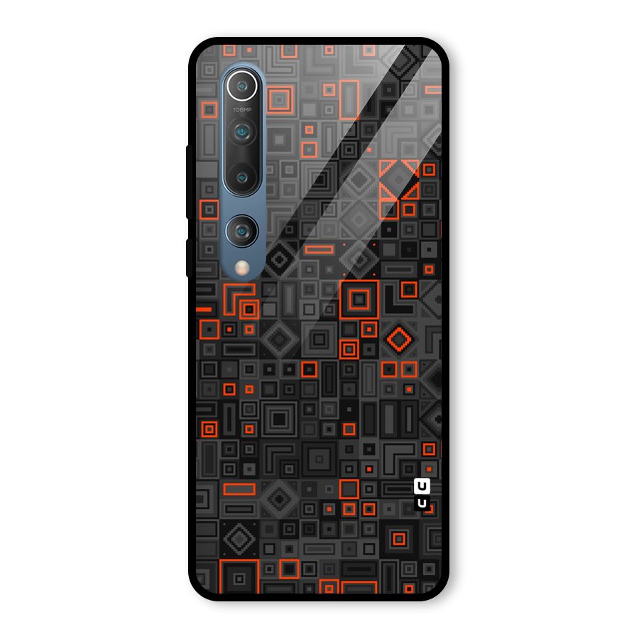 Orange Shapes Abstract Glass Back Case for Mi 10