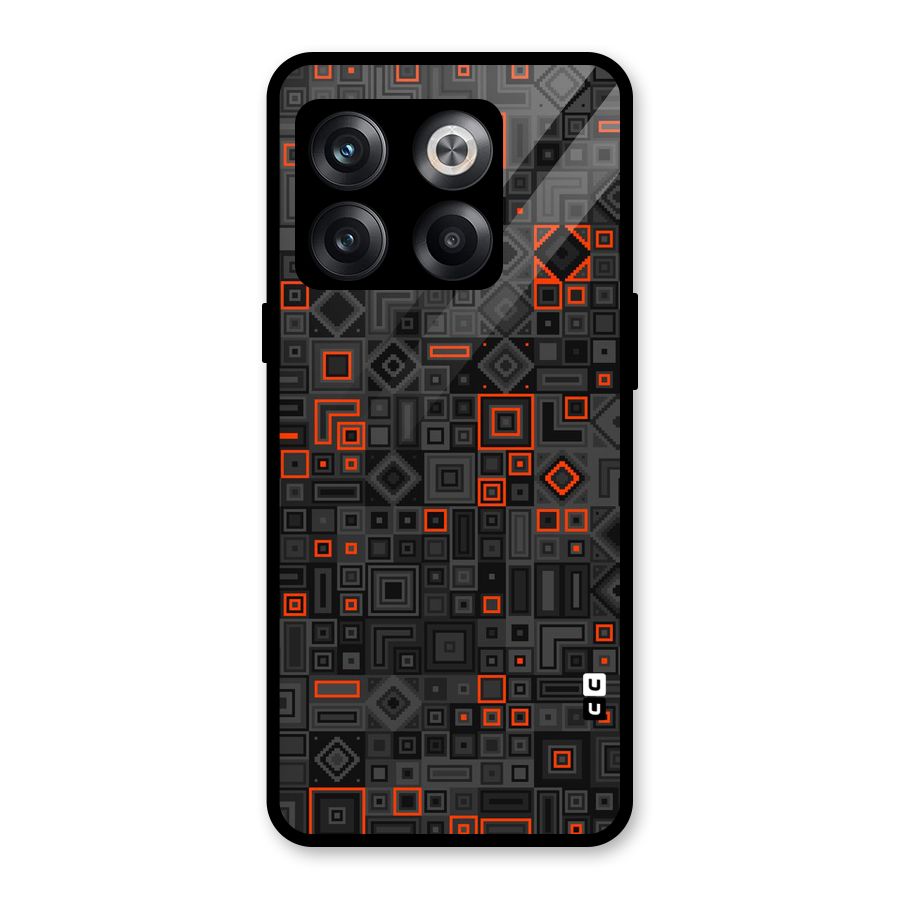 Orange Shapes Abstract Glass Back Case for OnePlus 10T