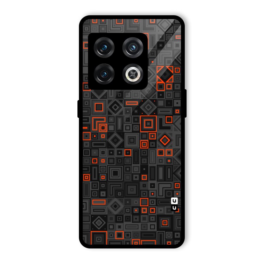 Orange Shapes Abstract Glass Back Case for OnePlus 10 Pro 5G