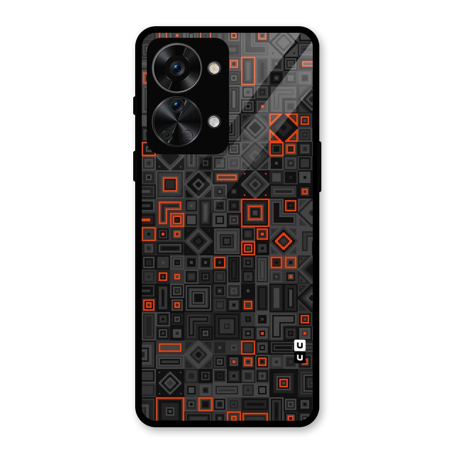 Orange Shapes Abstract Glass Back Case for OnePlus Nord 2T