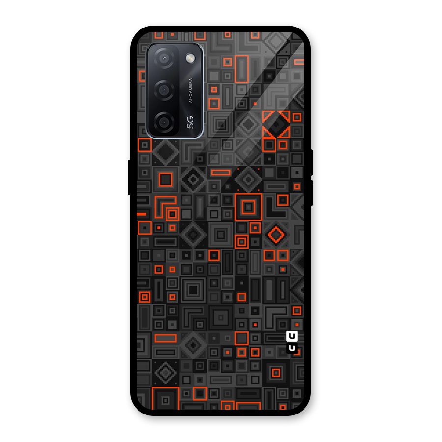 Orange Shapes Abstract Glass Back Case for Oppo A53s 5G