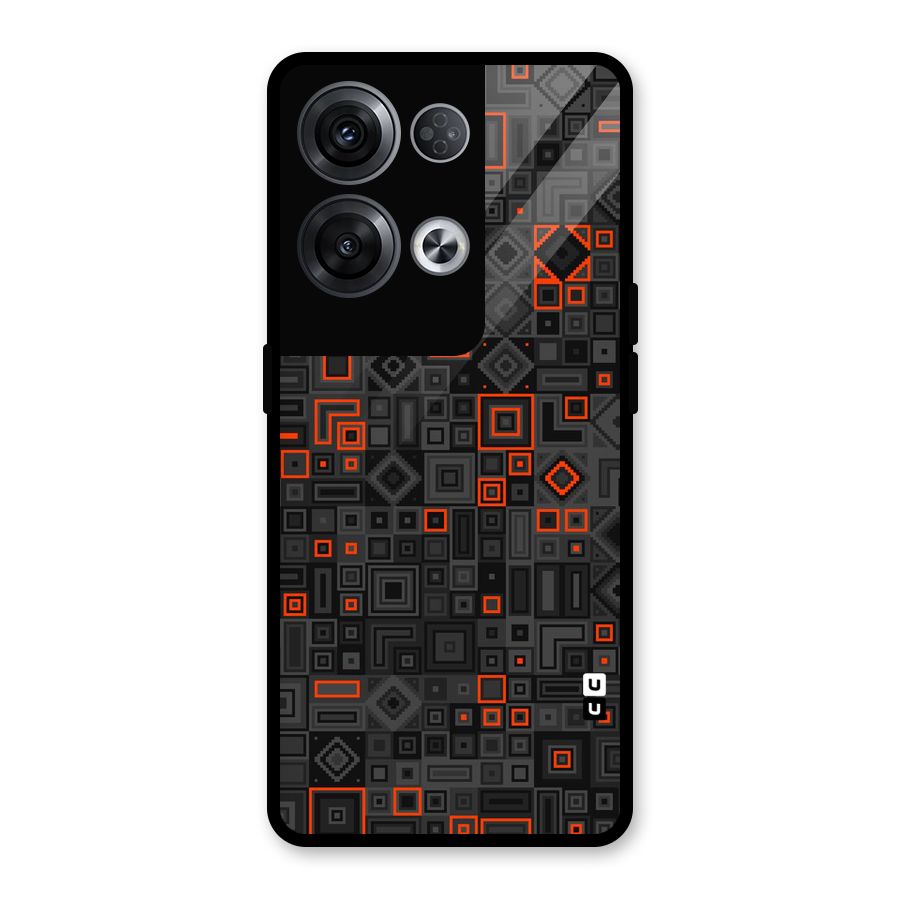 Orange Shapes Abstract Glass Back Case for Oppo Reno8 Pro 5G